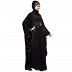 Nida kaftan abaya with premium handwork- Black